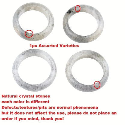 1Pc Natural Stone Band Rings Amethyst Rose Quartz Obsidian Finger Solid Ring Women Men Minimalist Reiki Healing Jewelry Gift
