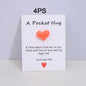 4 Pack Small Cute Pocket Hug Cards, Heart Shape Encouragement Greeting Cards, Mini Love Cards for Birthday Valentine