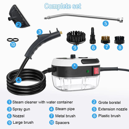Multifunctional Handheld High Pressure Steam Cleaner Portable Household Steam Machine for Kitchen Hood Home Car Cleaning