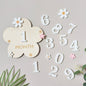 Wooden Flower Milestone Card Set, Wooden Milestone Birth Signs, Photography Milestone Cards, Growth Cards from 1 Month to 1 Year, Pregnancy Journey Milestone Photo Props, Christmas, New Year Gifts