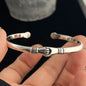100% Solid 925 Sterling Silver Retro Bracelet for Women Men Vintage Handmade Flower Patern Bracelet Birthday Gift