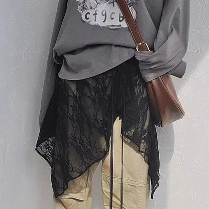 Women Y2K Korean Lace Mini Layered Skirt Streetwear Lace Up Ruffles Harajuku High Waist Pleated Ladies Jupe Skirts Clothes
