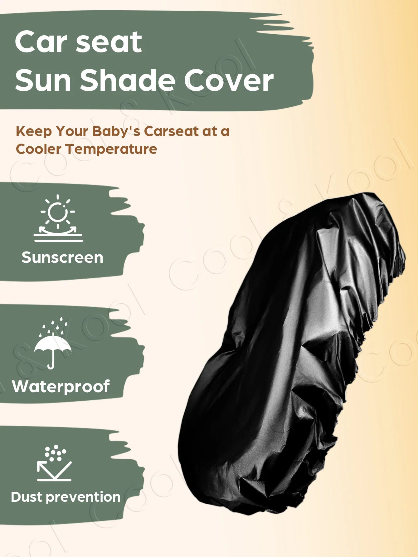 Universal Baby Car Seat Sun Shade, Blocks UV Rays & Reduces Heat for Cooler Rides