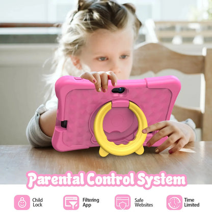 PRITOM Tablet for Kids 7 Inch Android 13 32 GB WiFi Bluetooth Dual Camera Educational Software Installed with Proof Case