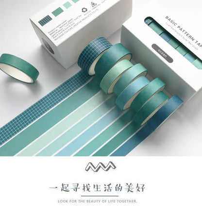 JIANWU 8pcs/set Retro Solid Color Basic Decoration Washi Tape Set DIY Scrapbook Cute Sticker Kawaii Masking Tape School Supplies