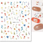 3d Nail Art Decals Watercolor Florals Purple Green Pink Flowers Leafs Fruit Adhesive Sliders Nail Stickers For Manicure