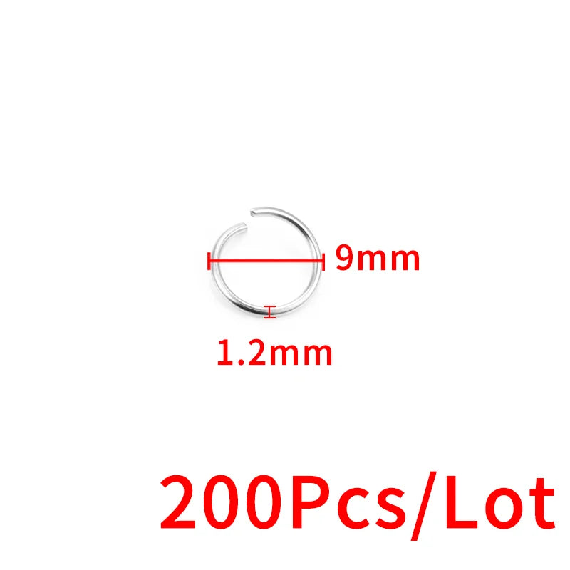 1.2mmThickness Open Jump Rings Width 6mm~12mm Stainless Steel Jewerly Making Supplies Accessorie DIY Necklace Connector Findings
