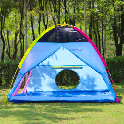 Kids Play Tent Indoor Outdoor Playhouse Tents for Boys And Girls Children's Game Center with Mesh Top & Tunnel Doors