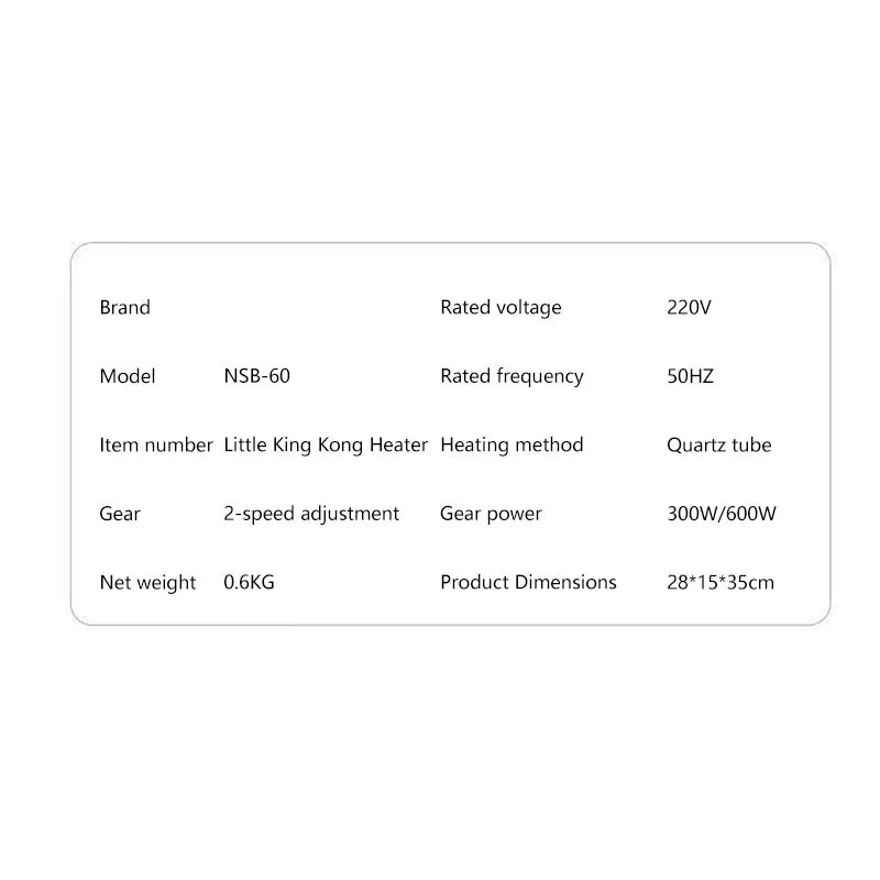 2-speed Adjustment Little King Kong Heater Safe Heating Dim Light Separable Heating Mini Electric Stove Electric Heater 2026