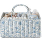 Diaper Caddy Organizer, Stylish Nursery Storage Basket, Gift for Baby Shower, Newborn Essentials, Floral Beige