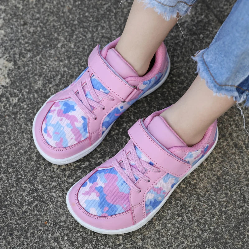 Children Sneaker Girls Barefoot Shoes  2025 New Luxury Fashion Skate Kids Casual Sneaker White Pink Sports Tennis Shoes for Girl