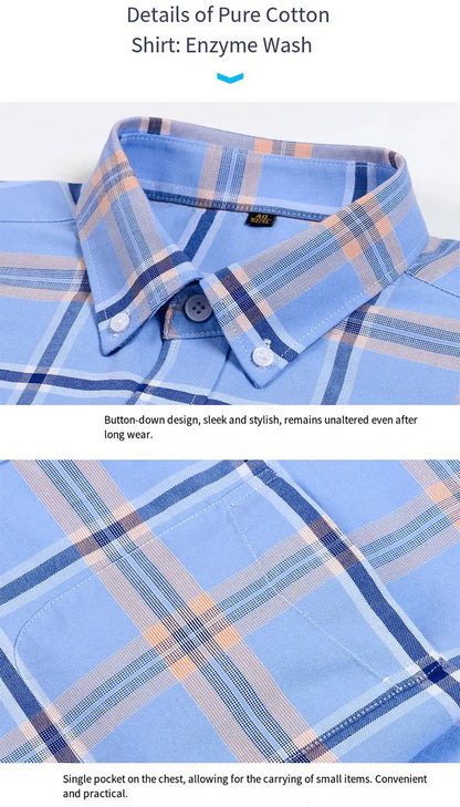 The new 10XL and 11XL oversized Oxford fabric men's shirt is 100% pure cotton, fashionable, casual and business without ironing