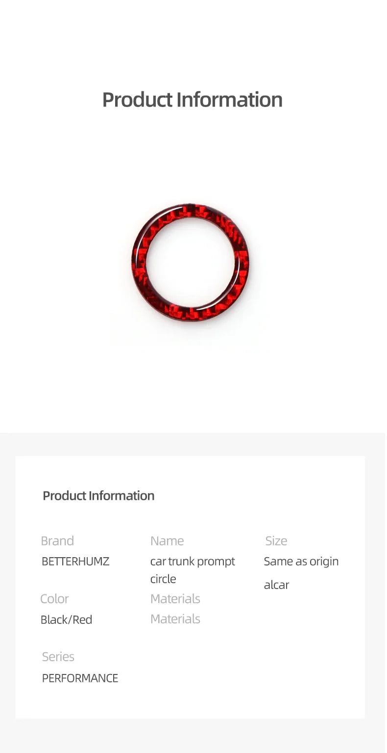 For Tesla 2019- Model 3 Highland 2024 Model Y Juniper Carbon Fiber Rear Trunk Switch Prompt Circle Trim Sticker Car Accessories