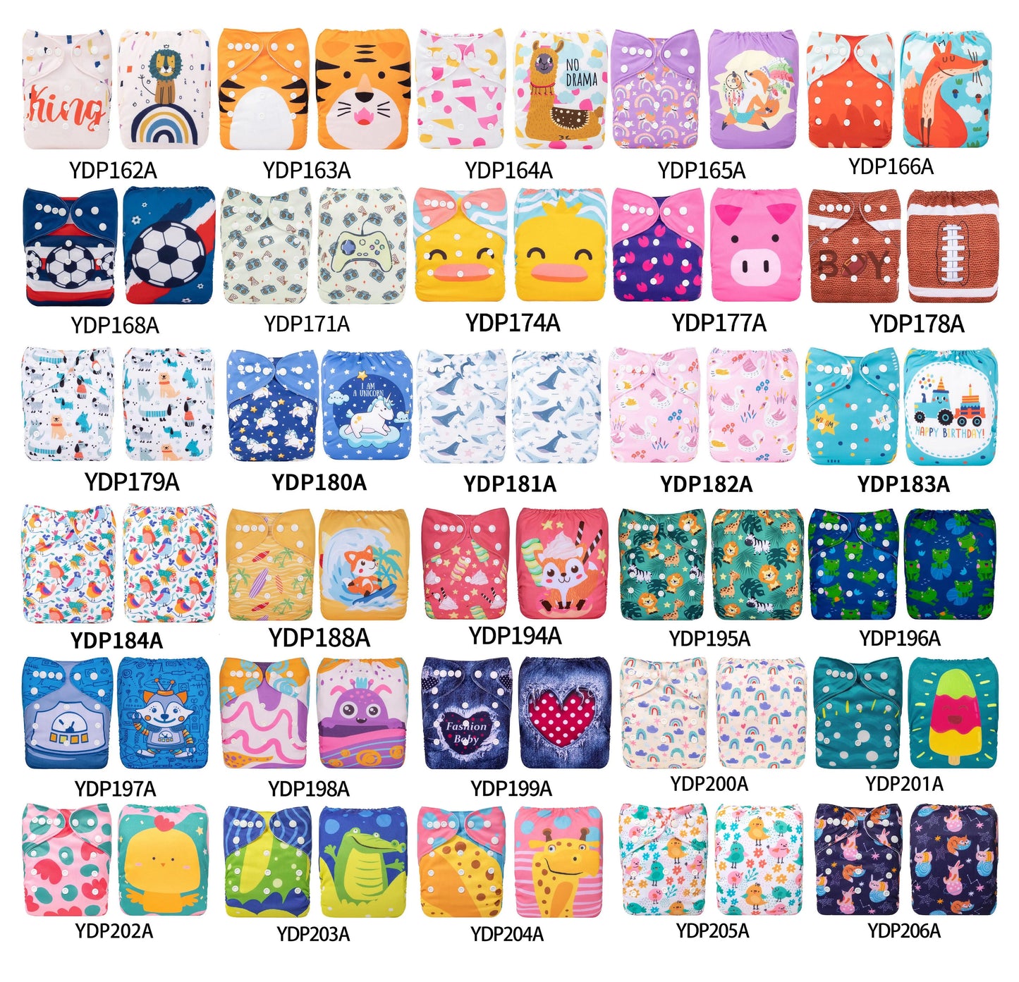 U Pick ALVABABY Digital Position Cloth Diapers Baby Reusable Modern Cloth Nappy for Baby with 1pc Microfiber Insert