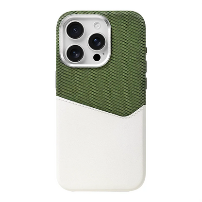 Card Holder MagSafe Leather Case For iPhone 17 Pro Max 16 15 14 Plus 13 12 Pocket Wireless Charging Alloy Lens Hit Color Cover