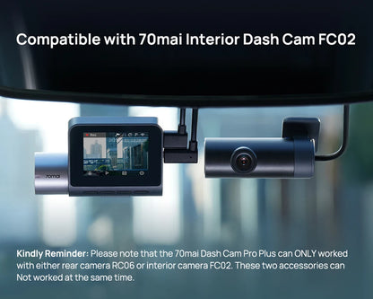 70mai Dash Cam Pro Plus A500S 1944P ADAS GPS Camera 70mai Front Cam A500S 140FOV Car DVR 24H Parking Support Rear Interior Cam