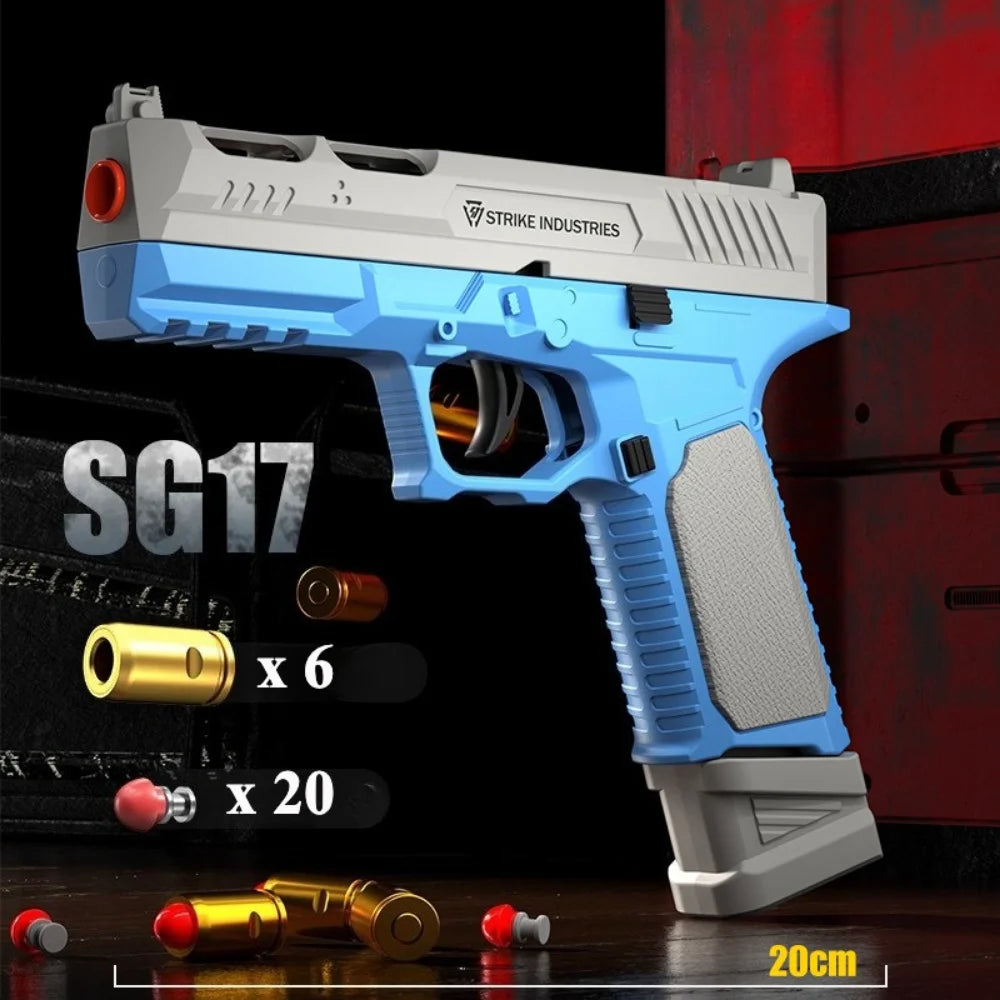 SIG17 Throwing Shell Soft Bullet Toy Gun with Blowback Outdoor Sports CS Game Pistol Launcher Model Birthday Gift