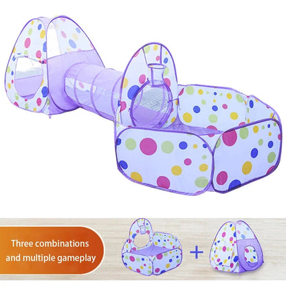 IMBABY 3 in 1 Ball Pool Folding Tent Tunnel for Children Ball Pit Playpen Crawling Tunnel Playground Corral Demgames Games Fence