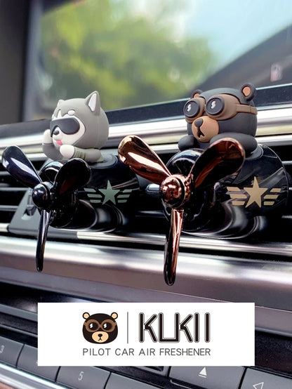 Bear pilot car air freshener flavor dog vent perfume diffuser fragrance scent  auto deroration acccessories aromatherapy auto