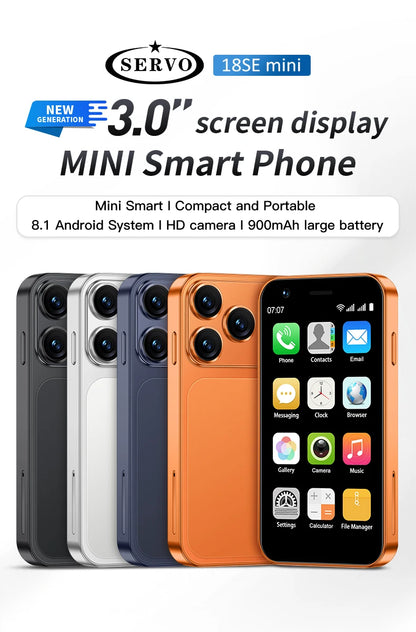 SERVO 18SE MINI Small Android Smartphone 3G WCDMA Dual SIM Card 2GB+16GB Play Store Wi-Fi Face Unlock 3.0 inch Mini Smart Phones