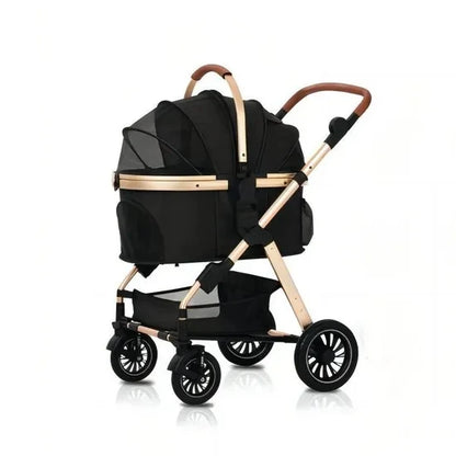 Luxury 3-in-1 Aluminum Alloy Foldable Pet Stroller Customized Dog Travel Carrier with Trolley Bag