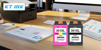 Ink Cartridge 301XL High Yield Replacement for HP 301 XL Printer Cartridge Black or Tri-Color Work With Deskjet Officejet Envy
