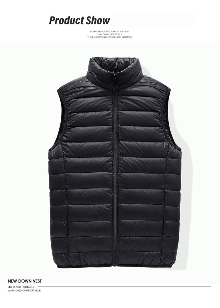 Men's Sleeveless Puffer Jacket 2023 New Autumn Spring Lightweight Water-Resistant Packable Men Down Vest Coat