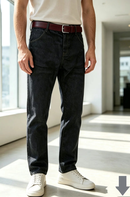 Men Fashion Straight Jeans Men 2025 New Stretch Slim Fit Pants Comfortable Soft Business Denim Trousers Male Brand Clothing
