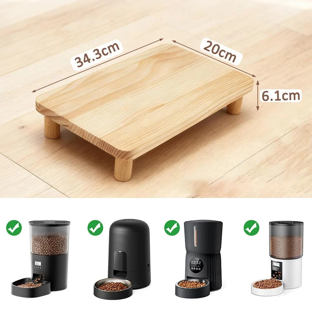 Elevated Cat Food Bowl Platform for Automatic Pet Feeders Raised Feeding Stand Pet Food Water Dispenser Platform for Cats Dogs Neck Protection Easy Assembly 34.3x20x6.1cm