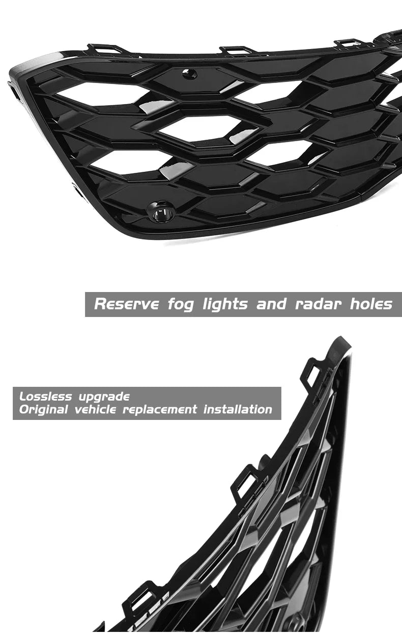 GTI style car accessories body kit Front Bumper Grill decoration sports version front grille fog lamp For vw golf 8 mk8 R-Line