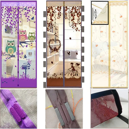 Mesh Door Curtain Magnetic Curtains Hands-free Anti Mosquito Insect Fly Bug Curtain Net Automatic Closing Window Screen Kitchen