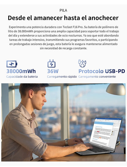 TECLAST F16 Pro 15.6 inch Laptop 16GB RAM 512GB SSD Computers for Intel N95 CPU 1920x1080 IPS Backlit Keyboard Mini-HDMI WiFi 6 USB3.2 F16Pro Notebook
