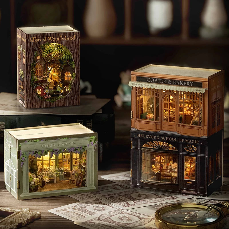 Mini Doll House DIY Small House 3D Puzzle Assembly Building Model Toys Home Bedroom Decoration With Furniture LED Lights Gifts