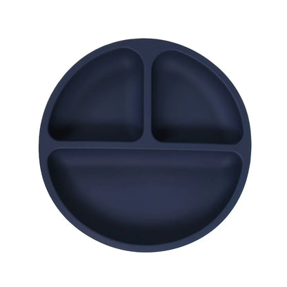Suction Plates For Babies, Silicone With Lid Divided Design Dinner Plate