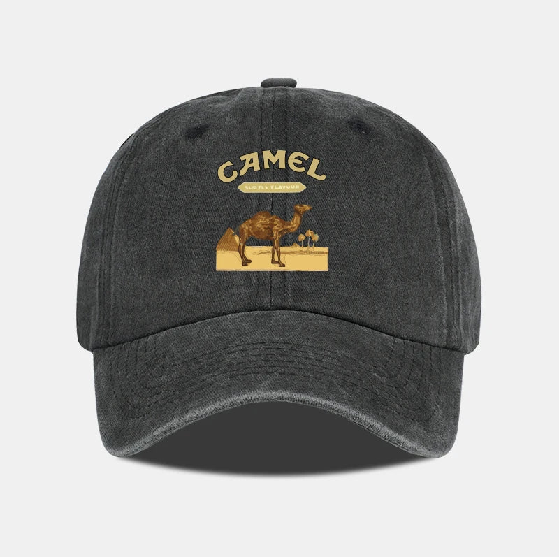 1-Piece Camel Print Baseball Cap Classic Minimalist Retro Style Breathable Soft Fabric Perfect for Work and Daily Wear Adjustabl