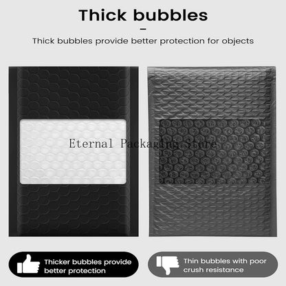 100Pcs Black Bubble Shipping Packaging Envelope Mailing Envelopes Mailer Envelope for Shipping Self Seal Bubble Mailer Packaging