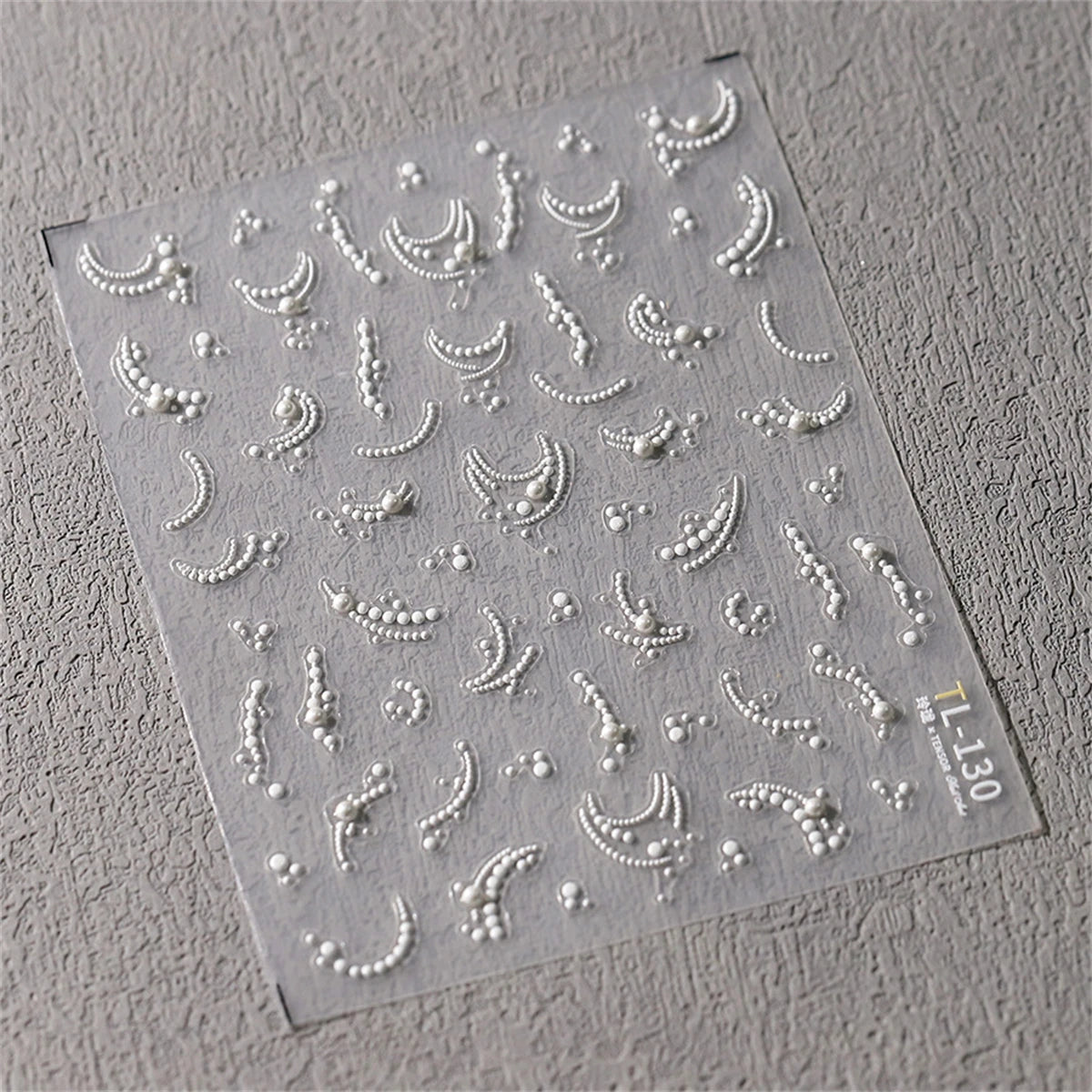 1pcs 5D Diamond Japanese White Lace Bow Nail Art Stickers Pearl Rhinestones Nail Decoration Adhesive Decals Slider DIY Accessory