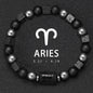 12 Constellation Zodiac Bracele Signs Beads Couples Bracelet Square Volcanic Stone Elastic Charm Bracelet for Women Men Gift