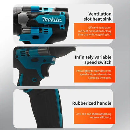 Makita DTW700 Cordless Impact Wrench 18V Brushless Motor  Variable Speed Electric Wrench High Effieiency Durable Auto Stop