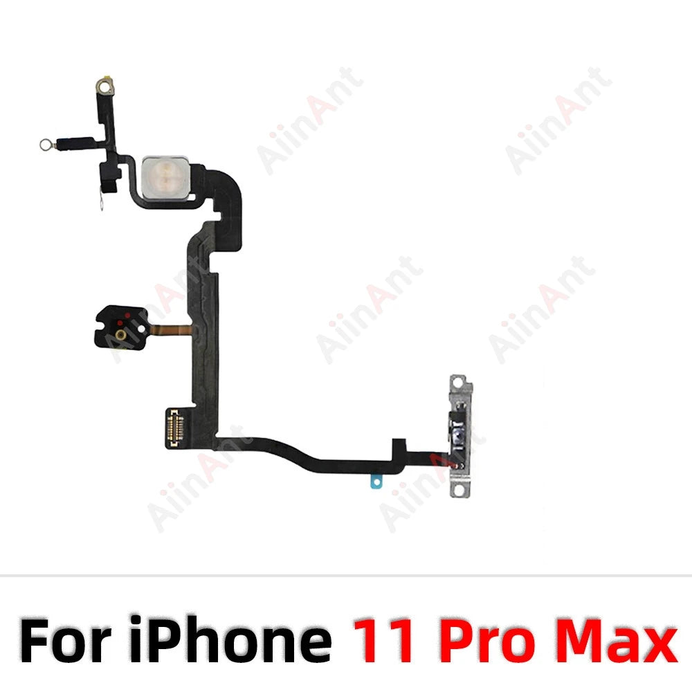 AiinAnt FlashLight Buttons Volume Power Flex Cable For iPhone 11 Pro X XR Xs Max 5s SE 6s 7 8 Plus SE 2 3 2020 2022 Repair Parts