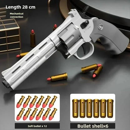 Continuous Firing ZP5 357 Revolver Launcher Pistol Soft Dart Bullet Toy Gun for Kids Adults CS Outdoor Battle Game Play