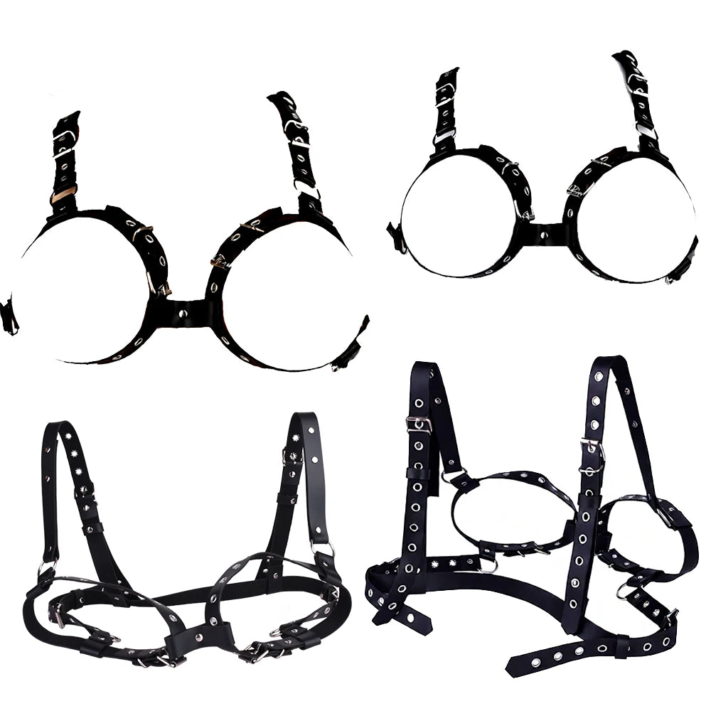 ANOSX Breast Bondage Harness Belt Sexy Exotic Clothing BDSM Bra Chest Straps Leather Bed Restraint Sex Toy Gothic Clothing ﻿