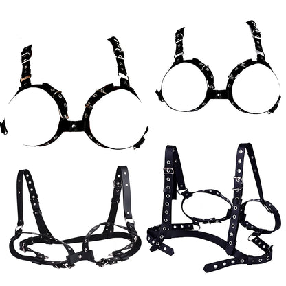 ANOSX Breast Bondage Harness Belt Sexy Exotic Clothing BDSM Bra Chest Straps Leather Bed Restraint Sex Toy Gothic Clothing ﻿