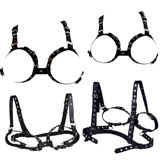 ANOSX Breast Bondage Harness Belt Sexy Exotic Clothing BDSM Bra Chest Straps Leather Bed Restraint Sex Toy Gothic Clothing ﻿