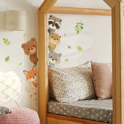 Cute Forest Animals Wall Stickers for Kids Rooms Children Boys Girls Baby Room Decoration Nursery Wallpaper Vinyl Elephant Lion