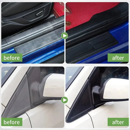 Car Plastic Restorer Black Trim Renewal Long Lasting Wax Coating Interior Dashboard Panel Restore Deep Shine Protectant 300ML