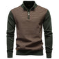 AIOPESON Men's Striped Sweater Solid Color Knit Pullover Warm Luxury Cotton Autumn Winter Casual Turtleneck Mens Sweaters