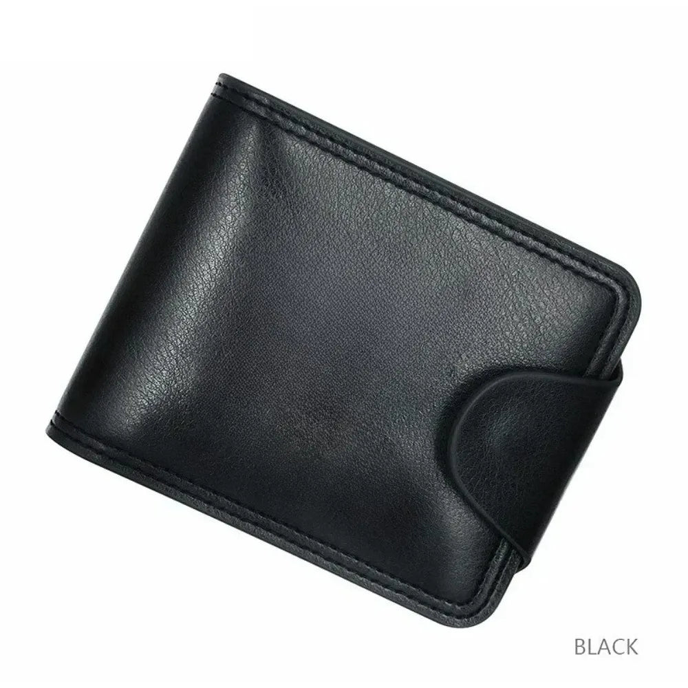 2027 Short Bifold Faux Leather Masculina Billetera Credit ID Card Holder Wallet Billfold Purse Clutch Solid Hombre Business Slim