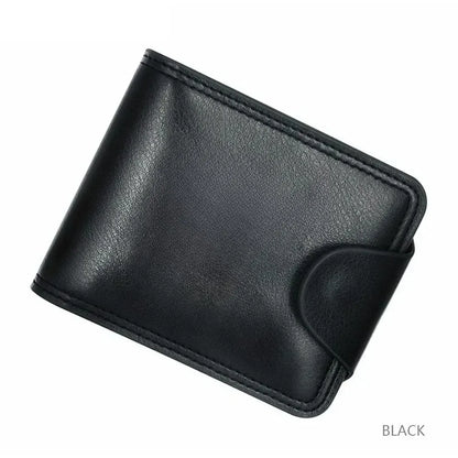 2027 Short Bifold Faux Leather Masculina Billetera Credit ID Card Holder Wallet Billfold Purse Clutch Solid Hombre Business Slim