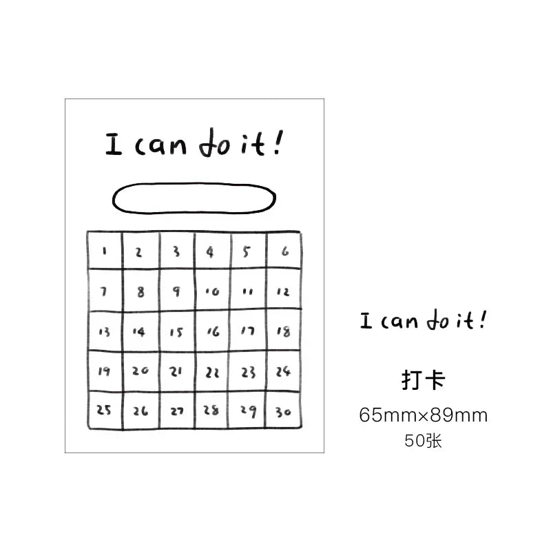 50Sheets Mini Note Book Convenient Memo Pad List Time Sticky Note Schedule Planner Office School Supplies Stationery
